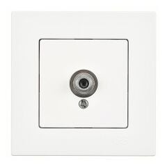 Günsan Eqona Beyaz Tekli Uydu Prizi F Konnektörlü (Geçişli-Sonlu)