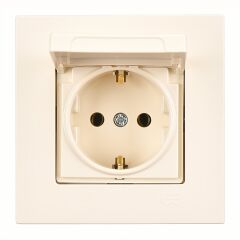 Günsan Eqona Krem Kapaklı Topraklı Priz