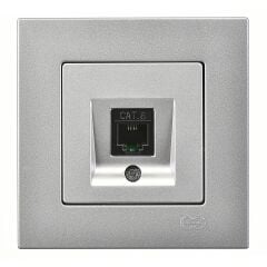 Günsan Eqona Gümüş Tekli Data Prizi (RJ45 Cat6)