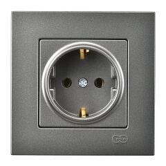 Günsan Eqona Füme Topraklı Priz