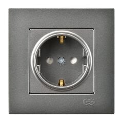 Günsan Eqona Füme Çocuk Korumalı Topraklı Priz