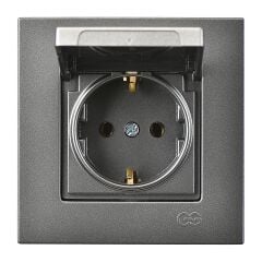 Günsan Eqona Füme Kapaklı Topraklı Priz