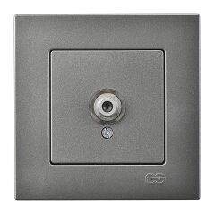 Günsan Eqona Füme Tekli Uydu Prizi F Konnektörlü (Geçişli-Sonlu)