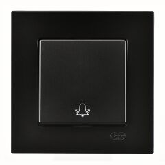 Günsan Eqona Metalik Siyah Zil Butonu