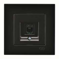 Günsan Eqona Metalik Siyah Nümeris Telefon Prizi (Cat3)