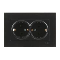 Günsan Eqona Metalik Siyah İkili Topraklı Priz