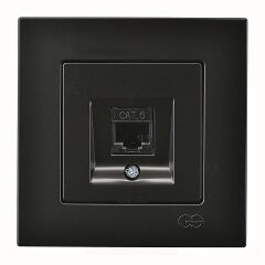 Günsan Eqona Metalik Siyah Tekli Data Prizi (RJ45 Cat6)