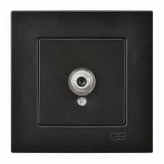 Günsan Eqona Metalik Siyah Tekli Uydu Prizi F Konnektörlü (Geçişli-Sonlu)