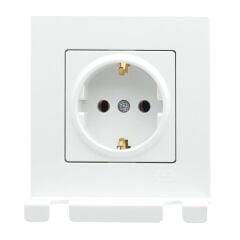 Günsan Eqona Beyaz Pratik Fiş Tutucu Topraklı Priz