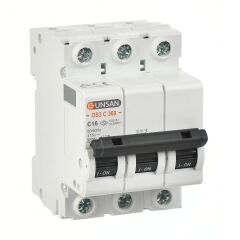 Günsan Valta Otomatik Sigorta 3 Kutup 6kA C Tip 16A