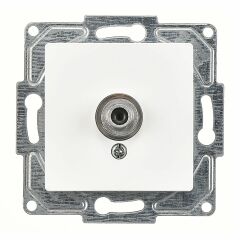 Günsan Eqona Beyaz Tekli Uydu Prizi F Konnektörlü (Geçişli-Sonlu) Mekanizma