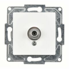 Günsan Eqona Beyaz Tekli Uydu Prizi F Konnektörlü (Geçişli-Sonlu) Mekanizma