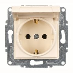 Günsan Eqona Krem Kapaklı Topraklı Priz Mekanizma