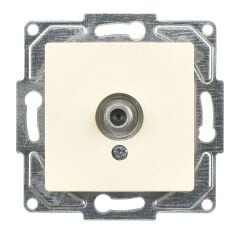 Günsan Eqona Krem Tekli Uydu Prizi F Konnektörlü (Geçişli-Sonlu) Mekanizma