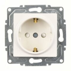 Günsan Eqona Fildişi Beyazı Çocuk Korumalı Topraklı Priz Mekanizma