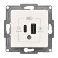 Günsan Eqona Fildişi Beyaz Şarj Prizi 20W QC3.0 PD Type-C + USB Çift Çıkışlı Mekanizma