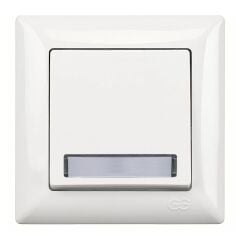 Günsan Visage Beyaz Işıklı Etiketli Zil Butonu 12V