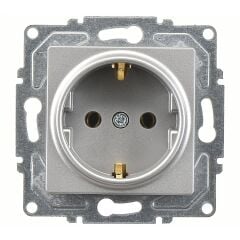 Günsan Eqona Gümüş Topraklı Priz Mekanizma