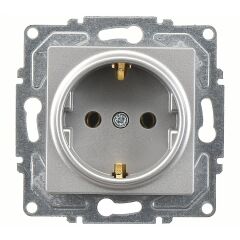 Günsan Eqona Gümüş Topraklı Priz Mekanizma