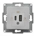 Günsan Eqona Gümüş Şarj Prizi 20W QC3.0 PD Type-C + USB Çift Çıkışlı Mekanizma