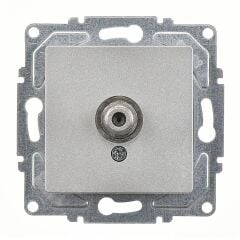 Günsan Eqona Gümüş Tekli Uydu Prizi F Konnektörlü (Geçişli-Sonlu) Mekanizma