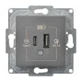 Günsan Eqona Füme Şarj Prizi 20W QC3.0 PD Type-C + USB Çift Çıkışlı Mekanizma