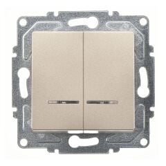 Günsan Eqona Metalik Bej Işıklı Komütatör Mekanizma