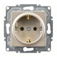 Günsan Eqona Metalik Bej Topraklı Priz Mekanizma