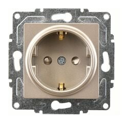 Günsan Eqona Metalik Bej Çocuk Korumalı Topraklı Priz Mekanizma