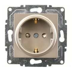 Günsan Eqona Metalik Bej Çocuk Korumalı Topraklı Priz Mekanizma