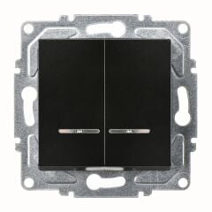 Günsan Eqona Metalik Siyah Işıklı Komütatör Mekanizma