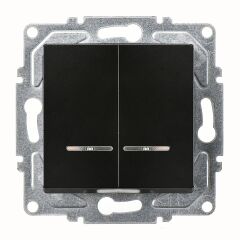 Günsan Eqona Metalik Siyah Işıklı Komütatör Mekanizma