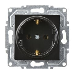 Günsan Eqona Metalik Siyah Topraklı Priz Mekanizma