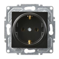 Günsan Eqona Metalik Siyah Topraklı Priz Mekanizma