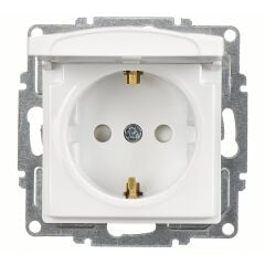 Günsan Visage Beyaz Çocuk Korumalı Kapaklı Topraklı Priz Mekanizma