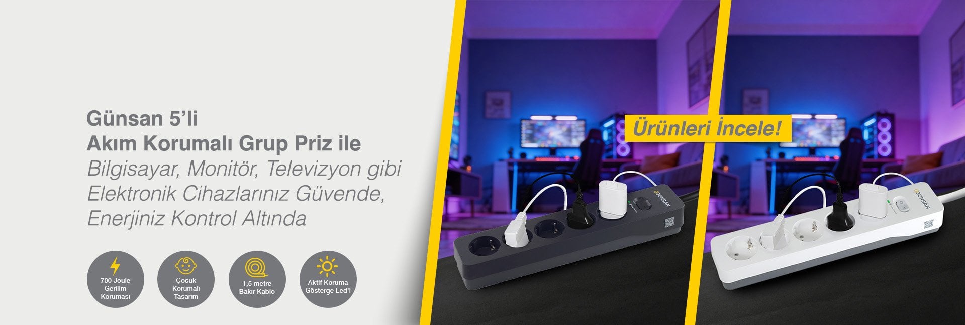 Günsan Akım Korumalı Prizler