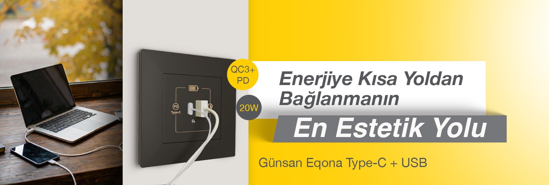 Eqona Type-C'li Şarj Prizi 