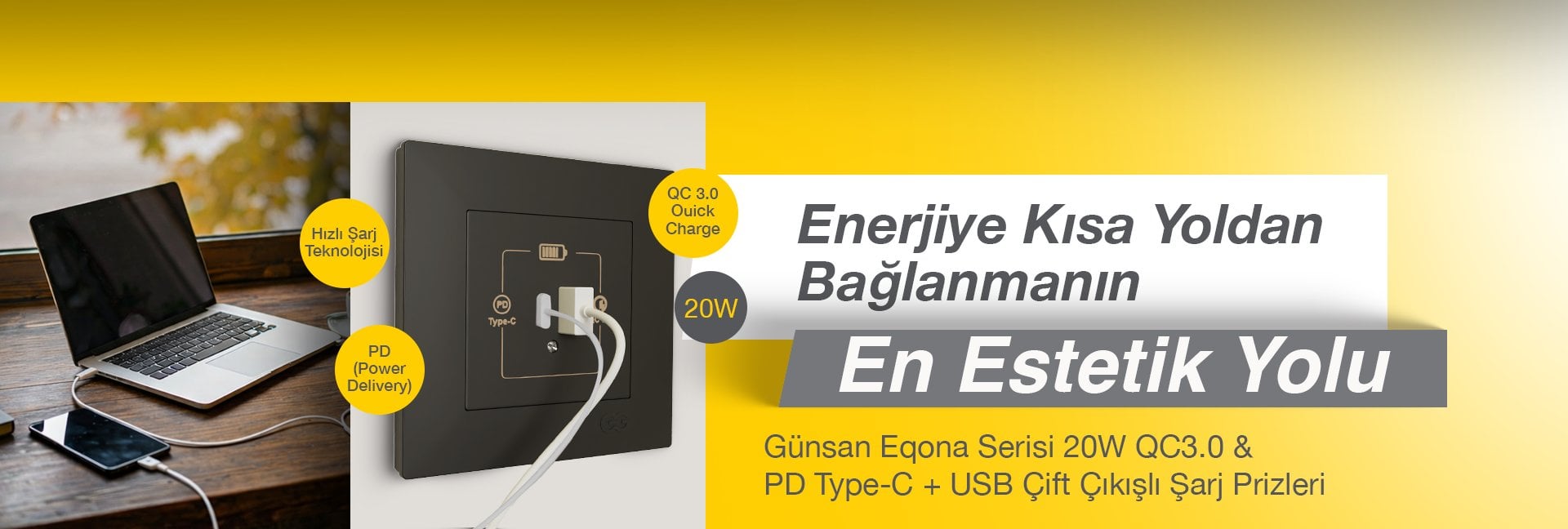 Eqona Type-C'li Şarj Prizi 